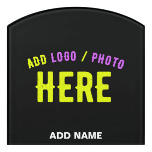 STYLISH MODERN CUSTOMIZABLE BLACK VERIFIED BRANDED DOOR SIGN