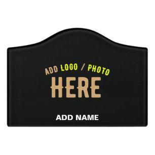 STYLISH MODERN CUSTOMIZABLE BLACK VERIFIED BRANDED DOOR SIGN