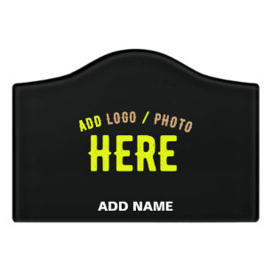 STYLISH MODERN CUSTOMIZABLE BLACK VERIFIED BRANDED DOOR SIGN