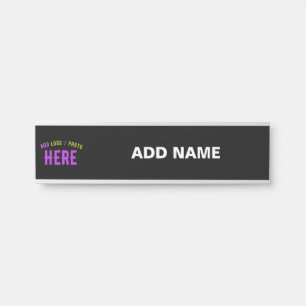 STYLISH MODERN CUSTOMIZABLE BLACK VERIFIED BRANDED DOOR SIGN