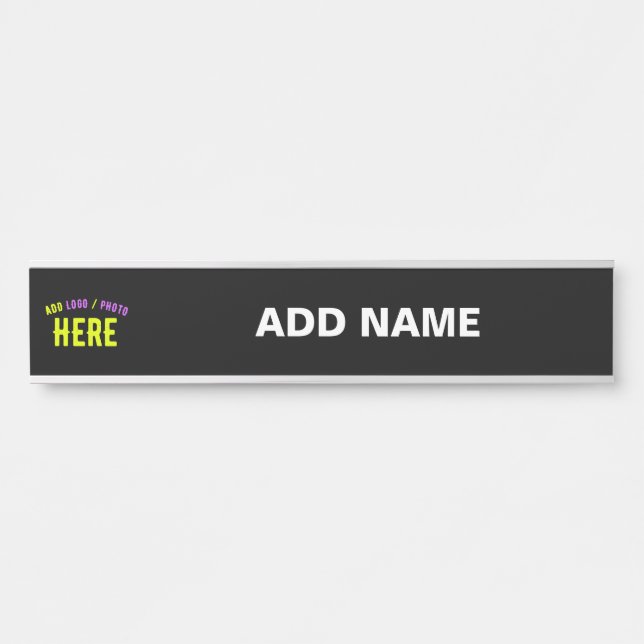 STYLISH MODERN CUSTOMIZABLE BLACK VERIFIED BRANDED DOOR SIGN (Front)