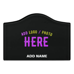STYLISH MODERN CUSTOMIZABLE BLACK VERIFIED BRANDED DOOR SIGN