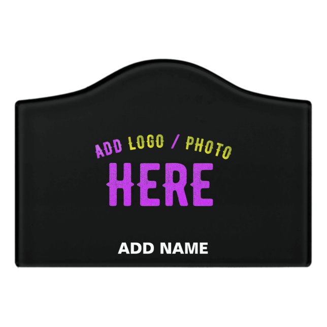 STYLISH MODERN CUSTOMIZABLE BLACK VERIFIED BRANDED DOOR SIGN (Small Crest Front)