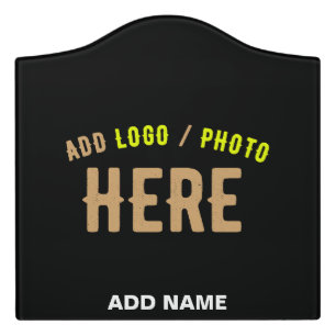 STYLISH MODERN CUSTOMIZABLE BLACK VERIFIED BRANDED DOOR SIGN