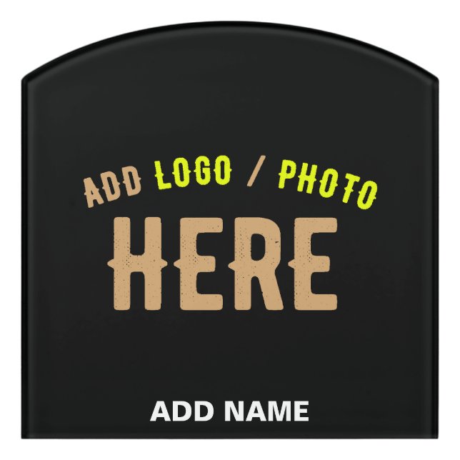 STYLISH MODERN CUSTOMIZABLE BLACK VERIFIED BRANDED DOOR SIGN (Contour Front)