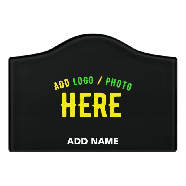 STYLISH MODERN CUSTOMIZABLE BLACK VERIFIED BRANDED DOOR SIGN (Small Crest Front)