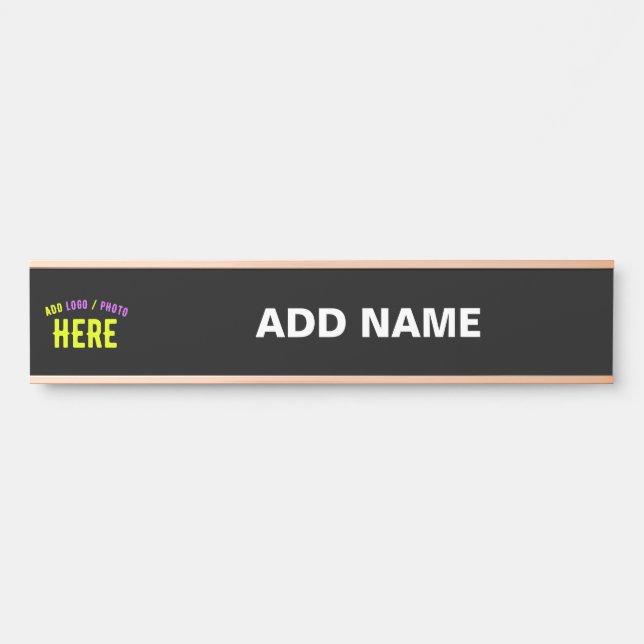 STYLISH MODERN CUSTOMIZABLE BLACK VERIFIED BRANDED DOOR SIGN (Front)
