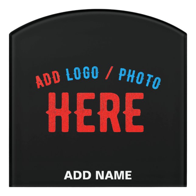 STYLISH MODERN CUSTOMIZABLE BLACK VERIFIED BRANDED DOOR SIGN (Contour Front)