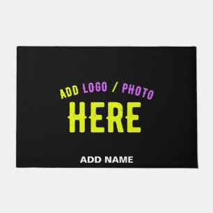 STYLISH MODERN CUSTOMIZABLE BLACK VERIFIED BRANDED DOORMAT