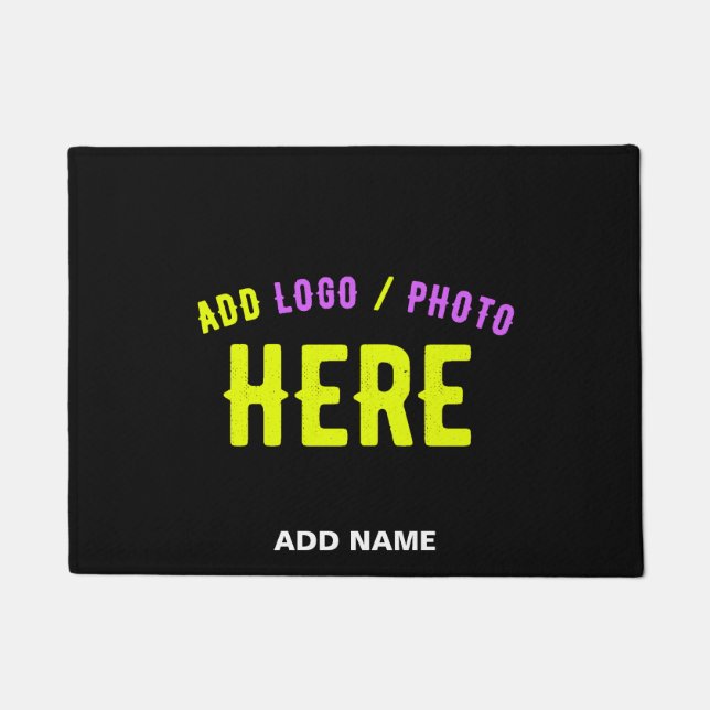 STYLISH MODERN CUSTOMIZABLE BLACK VERIFIED BRANDED DOORMAT (Front)