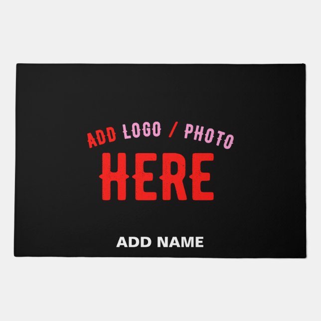 STYLISH MODERN CUSTOMIZABLE BLACK VERIFIED BRANDED DOORMAT (Front)