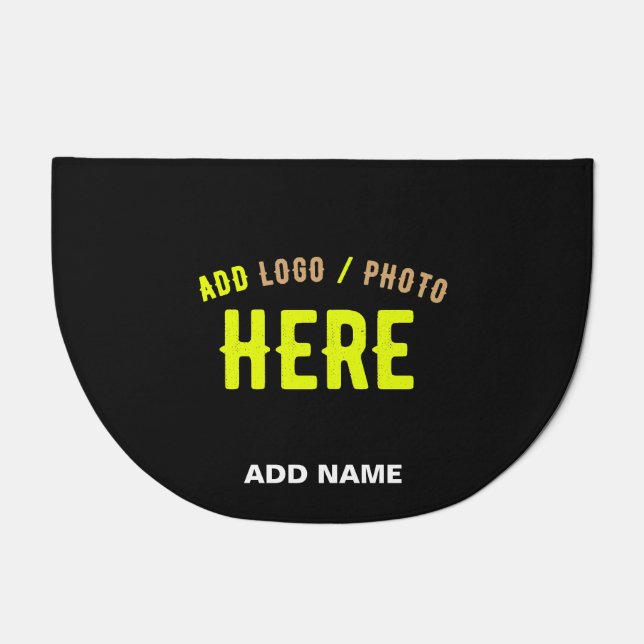 STYLISH MODERN CUSTOMIZABLE BLACK VERIFIED BRANDED DOORMAT (Front)