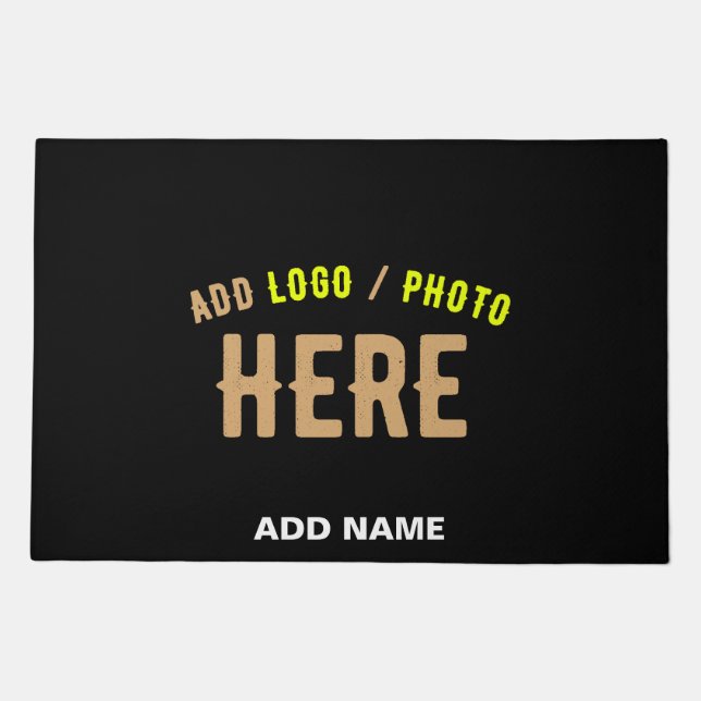 STYLISH MODERN CUSTOMIZABLE BLACK VERIFIED BRANDED DOORMAT (Front)