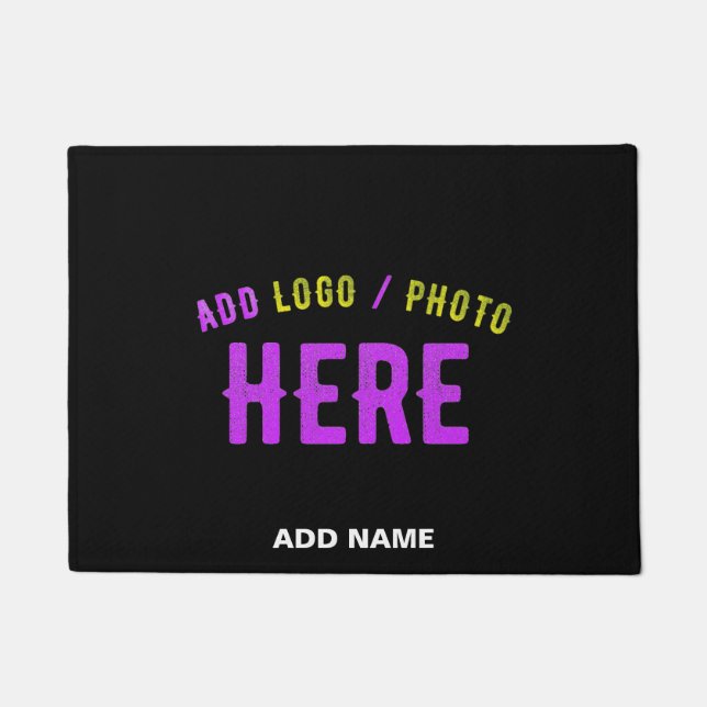 STYLISH MODERN CUSTOMIZABLE BLACK VERIFIED BRANDED DOORMAT (Front)