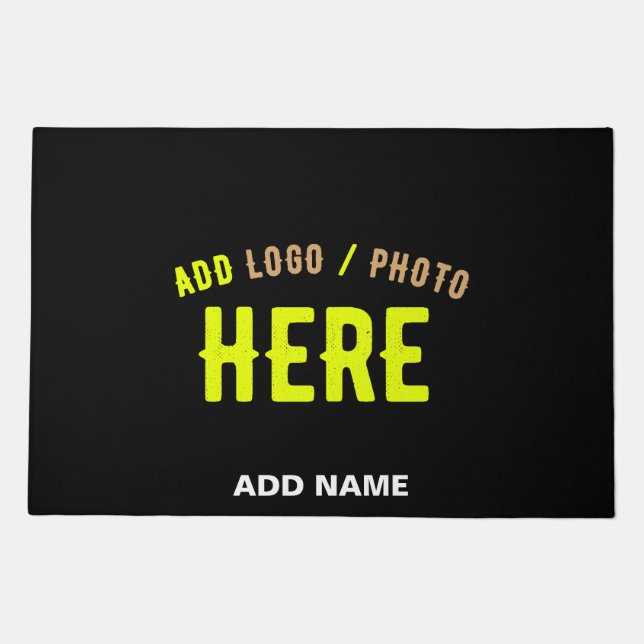 STYLISH MODERN CUSTOMIZABLE BLACK VERIFIED BRANDED DOORMAT (Front)