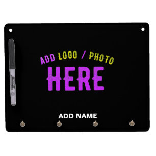 STYLISH MODERN CUSTOMIZABLE BLACK VERIFIED BRANDED DRY ERASE BOARD WITH KEYCHAIN HOLDER