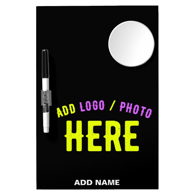 STYLISH MODERN CUSTOMIZABLE BLACK VERIFIED BRANDED DRY ERASE BOARD WITH MIRROR (Front)