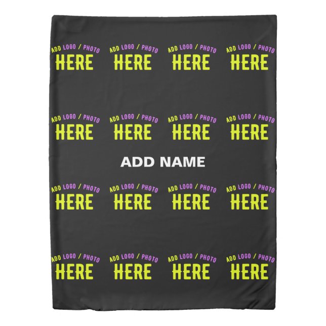 STYLISH MODERN CUSTOMIZABLE BLACK VERIFIED BRANDED DUVET COVER (Front)