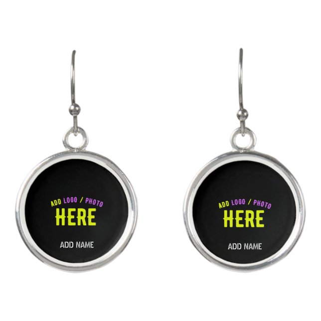 STYLISH MODERN CUSTOMIZABLE BLACK VERIFIED BRANDED EARRINGS (Front)