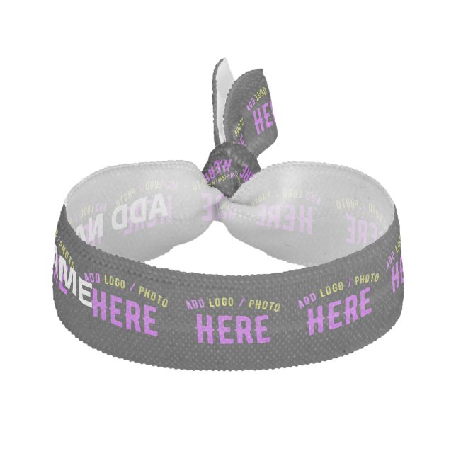 STYLISH MODERN CUSTOMIZABLE BLACK VERIFIED BRANDED ELASTIC HAIR TIE (Front)