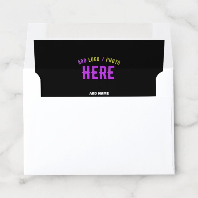 STYLISH MODERN CUSTOMIZABLE BLACK VERIFIED BRANDED ENVELOPE LINER (In Envelope)
