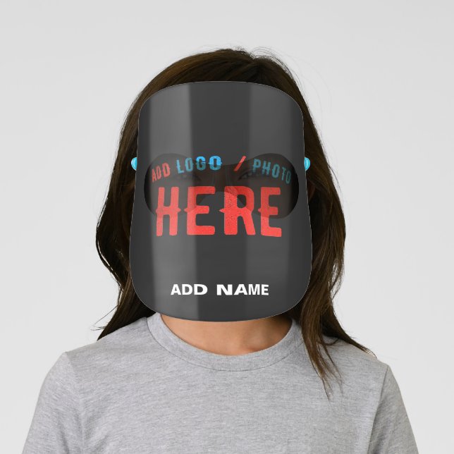 STYLISH MODERN CUSTOMIZABLE BLACK VERIFIED BRANDED FACE SHIELD (Insitu)