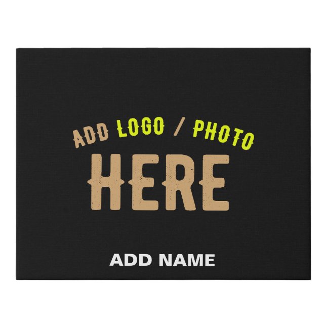 STYLISH MODERN CUSTOMIZABLE BLACK VERIFIED BRANDED FAUX CANVAS PRINT (Front)