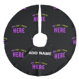 STYLISH MODERN CUSTOMIZABLE BLACK VERIFIED BRANDED FAUX LINEN TREE SKIRT