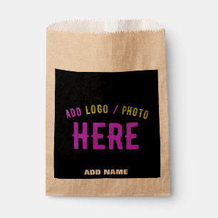 STYLISH MODERN CUSTOMIZABLE BLACK VERIFIED BRANDED FAVOR BAG