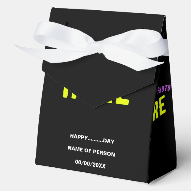 STYLISH MODERN CUSTOMIZABLE BLACK VERIFIED BRANDED FAVOR BOXES (Front)