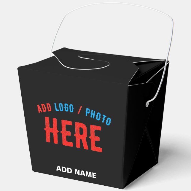 STYLISH MODERN CUSTOMIZABLE BLACK VERIFIED BRANDED FAVOR BOXES (Front)
