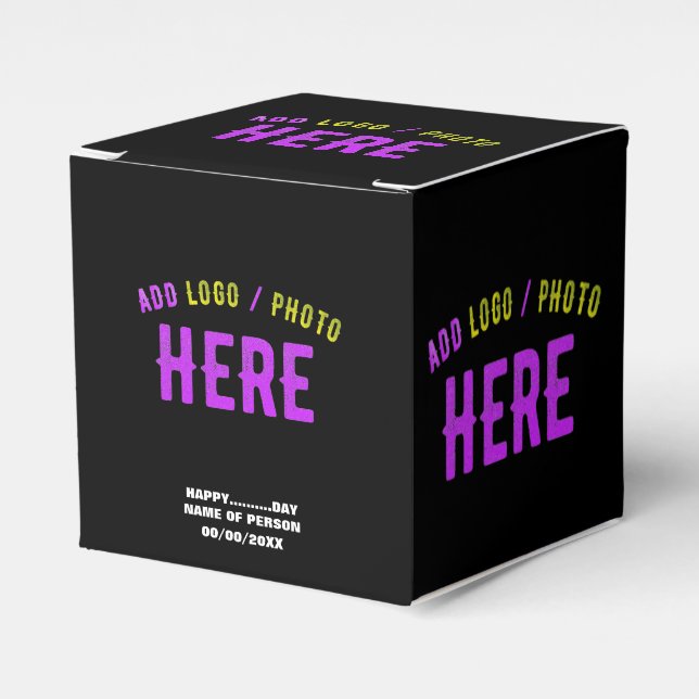 STYLISH MODERN CUSTOMIZABLE BLACK VERIFIED BRANDED FAVOR BOXES (Front Side)