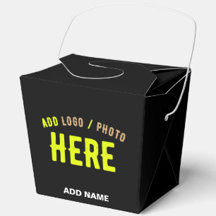 STYLISH MODERN CUSTOMIZABLE BLACK VERIFIED BRANDED FAVOR BOXES