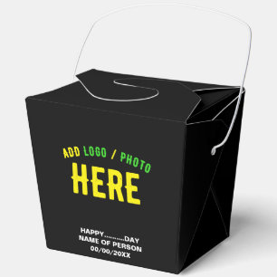 STYLISH MODERN CUSTOMIZABLE BLACK VERIFIED BRANDED FAVOR BOXES