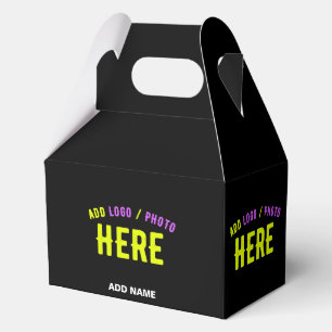 STYLISH MODERN CUSTOMIZABLE BLACK VERIFIED BRANDED FAVOR BOXES