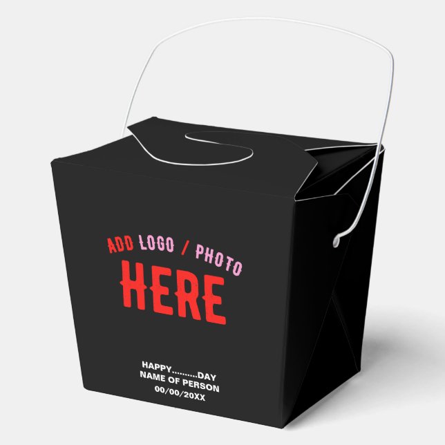 STYLISH MODERN CUSTOMIZABLE BLACK VERIFIED BRANDED FAVOR BOXES (Front)