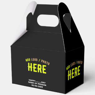 STYLISH MODERN CUSTOMIZABLE BLACK VERIFIED BRANDED FAVOR BOXES