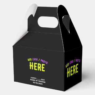 STYLISH MODERN CUSTOMIZABLE BLACK VERIFIED BRANDED FAVOR BOXES