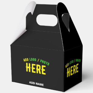 STYLISH MODERN CUSTOMIZABLE BLACK VERIFIED BRANDED FAVOR BOXES