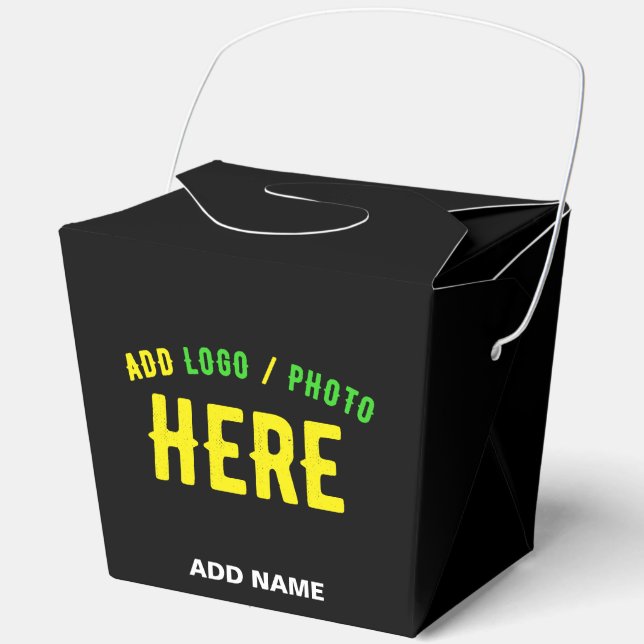 STYLISH MODERN CUSTOMIZABLE BLACK VERIFIED BRANDED FAVOR BOXES (Front)