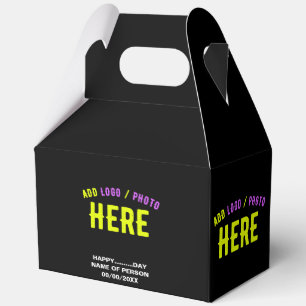 STYLISH MODERN CUSTOMIZABLE BLACK VERIFIED BRANDED FAVOR BOXES