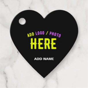 STYLISH MODERN CUSTOMIZABLE BLACK VERIFIED BRANDED FAVOR TAGS