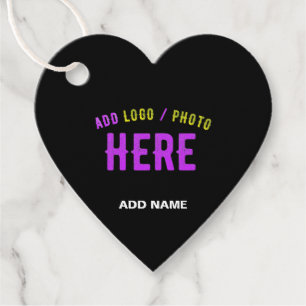 STYLISH MODERN CUSTOMIZABLE BLACK VERIFIED BRANDED FAVOR TAGS