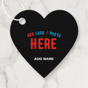 STYLISH MODERN CUSTOMIZABLE BLACK VERIFIED BRANDED FAVOR TAGS