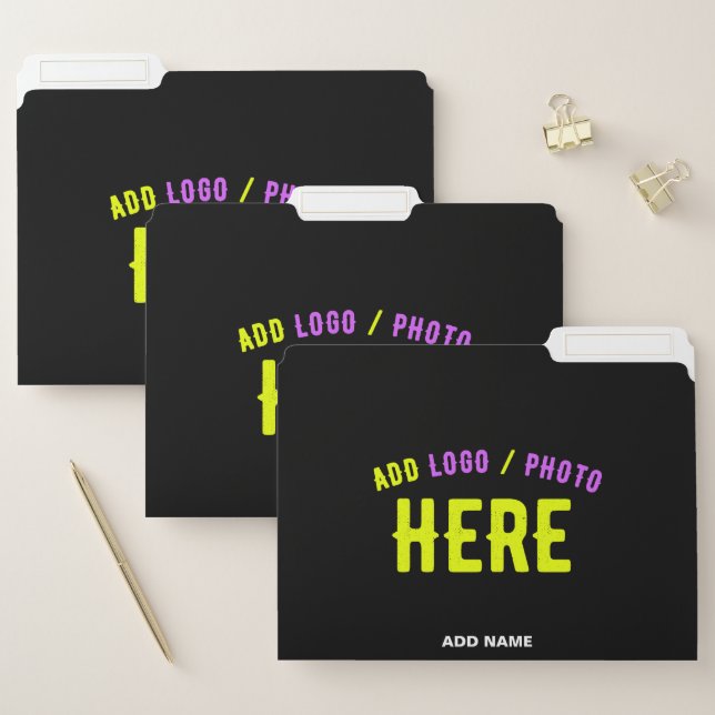 STYLISH MODERN CUSTOMIZABLE BLACK VERIFIED BRANDED FILE FOLDER (Set)