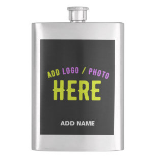 STYLISH MODERN CUSTOMIZABLE BLACK VERIFIED BRANDED FLASK