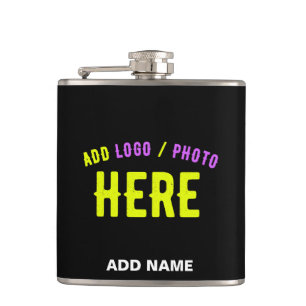 STYLISH MODERN CUSTOMIZABLE BLACK VERIFIED BRANDED FLASK