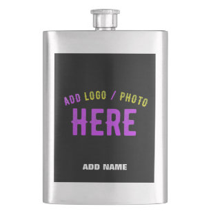 STYLISH MODERN CUSTOMIZABLE BLACK VERIFIED BRANDED FLASK