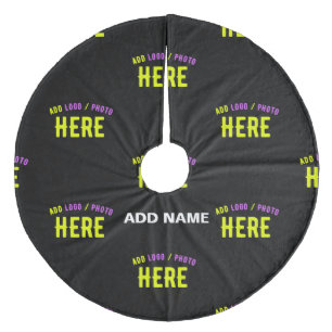 STYLISH MODERN CUSTOMIZABLE BLACK VERIFIED BRANDED FLEECE TREE SKIRT