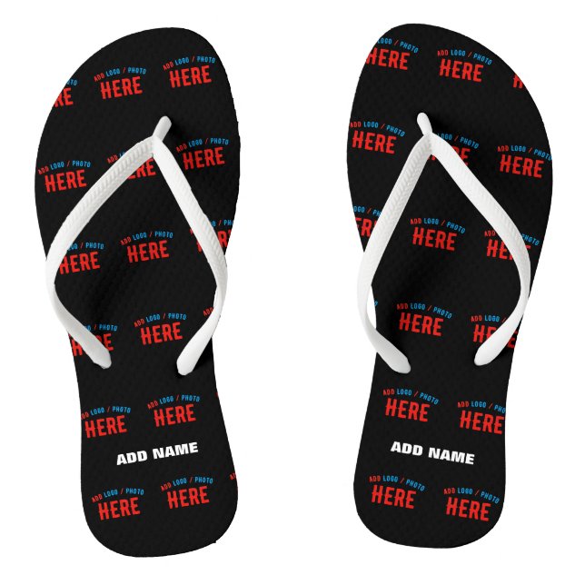 STYLISH MODERN CUSTOMIZABLE BLACK VERIFIED BRANDED FLIP FLOPS (Footbed)